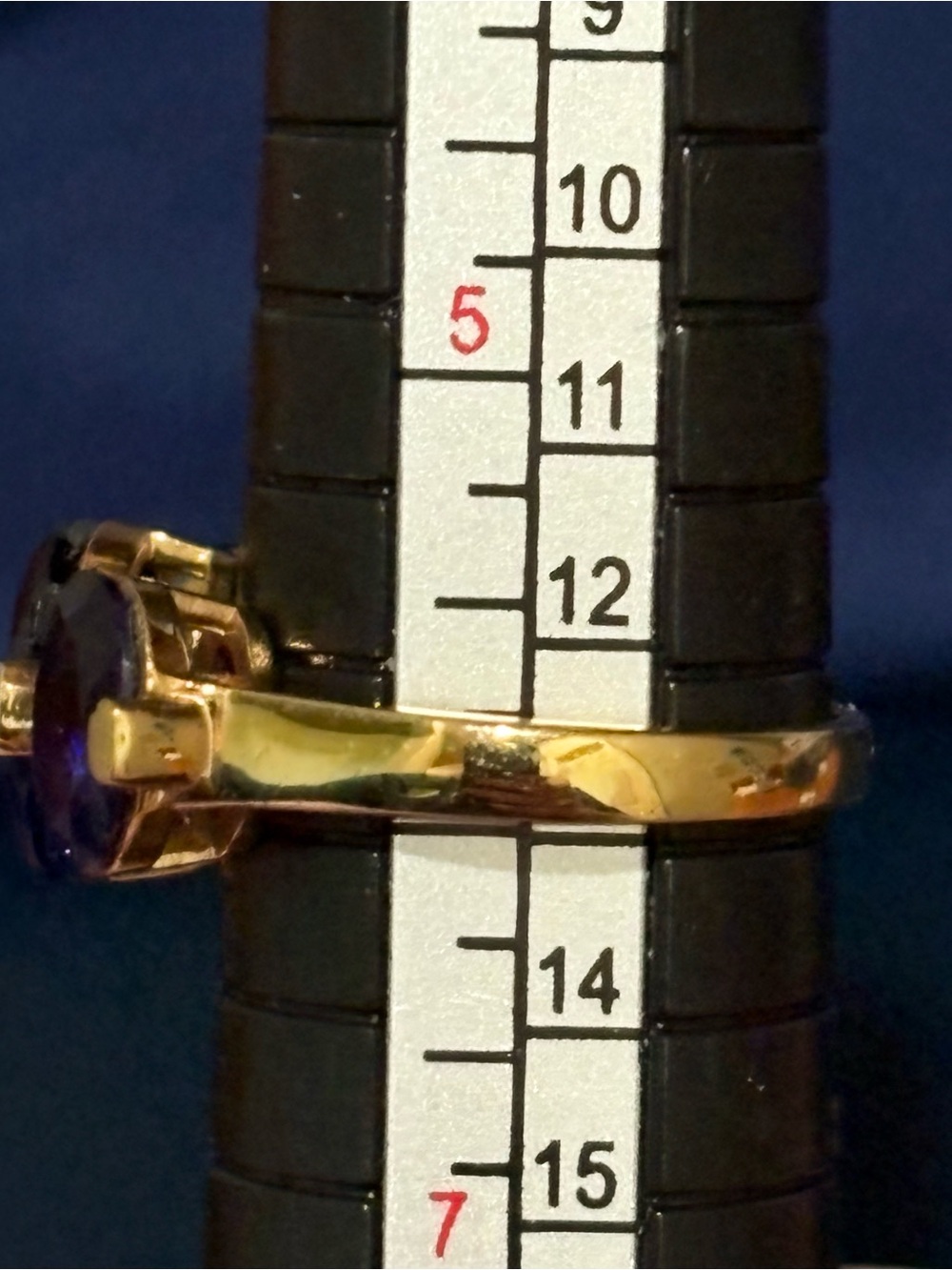 18k Genuine Yellow Gold Over Sterling Silver Amethyst Ring! - Picture 4 of 4